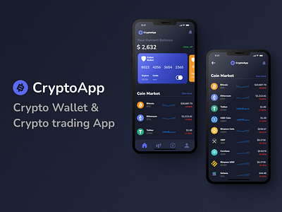 CryptoApp the next generation of crypto Wallet blokchain crypto fintech mobile nft wallet