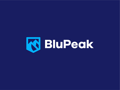 BluPeak Logo mountain mountain logo peak shield shield logo