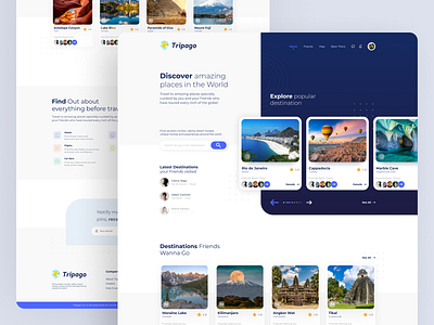 Tripago Travel Website destination experience travel ui design ux design vacations world