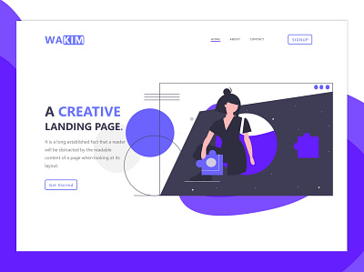 Wakim Landing Page branding design illustration landing landing page site ui ux web website website design