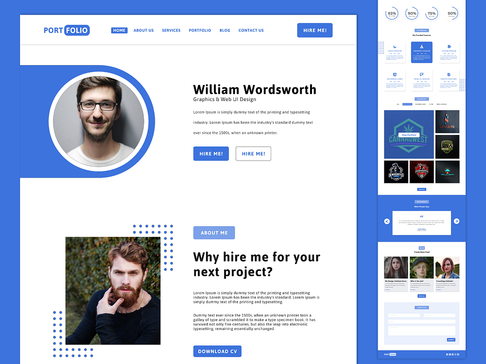 Portfolio Web UI Design | One Page Design by Saber Ahmed on Dribbble