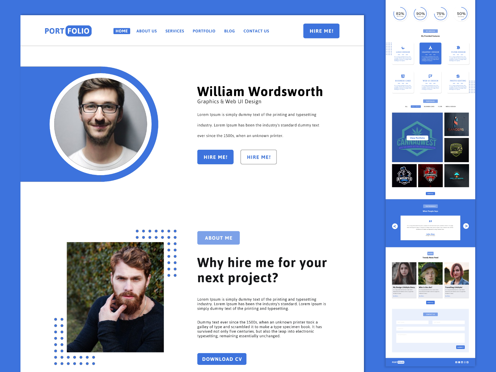 Portfolio Web UI Design One Page Design by Saber Ahmed on Dribbble