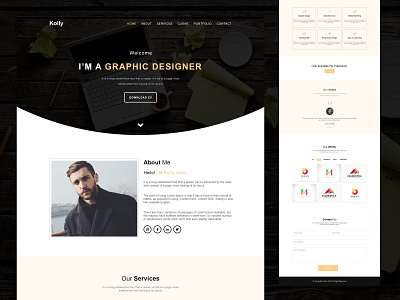 Kolly Personal Web UI Design branding creative creative design design first shot homepage layout onepage onepage design ui ux web webdesign website website design