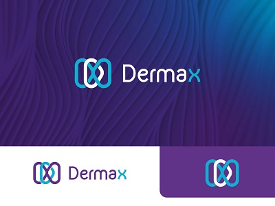 Dermax App Logo app butterfly care d derma doctor health healthcare icon infinity logo design monogrm online purple x