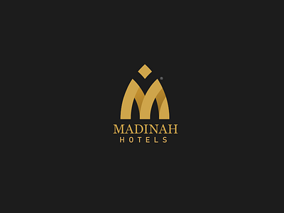 MADINAH HOTELS arab arabic branding gold hotel lettermark logo logo design logotype luxury minimal