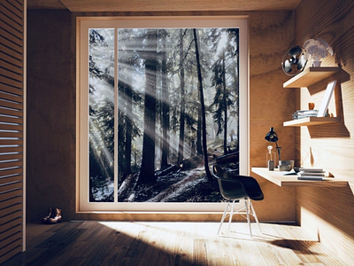 Interior design in forest