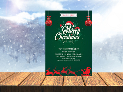 Christmas Party Flyer 25th december christmas christmas flyer design graphic design santa claus snow x mas