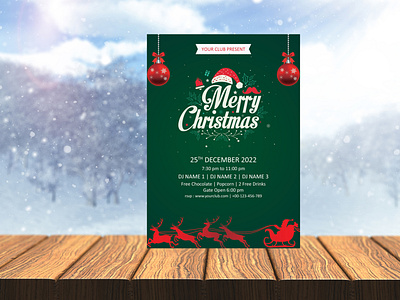 Christmas Party Flyer 25th december christmas christmas flyer design graphic design santa claus snow x mas