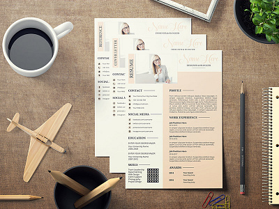 Professional Resume Template 3 page clean cover letter cover letter template cv design elegant elegant resume female female resume feminine letter modern modern resume portfolio professional resume resume clean resume design resume pages