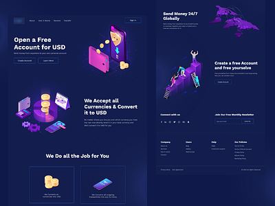 Online USD bank Account Website Design