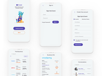 App Design for Investor and Startups