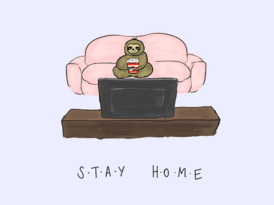 Stay Home digital art illustration