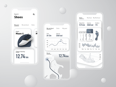 Mauii Footwear Mobile Interface athletic branding fashion health tracker healthcare interface design mobile ui visual communication
