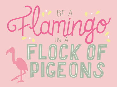 Flamingo design digital art digitaldrawing handlettering illustraion vector