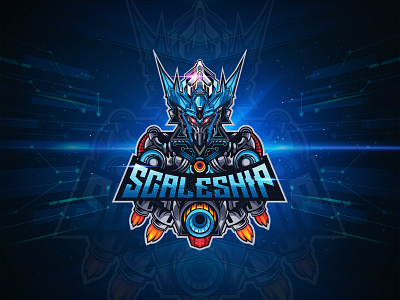 ScaleShip Space Robotic brand creative crypto design esport gaming identity illustations illustration logo logodesign logos mascot mascotlogo nft robotic symbol