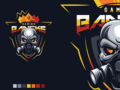 BANKE badge branding emblem esports flat gamers gaming gold illustration logo logomark mascotlogo mask pubg sport