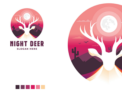 Deer animal badge brand deer emblem esports gaming icon identity illustration interface mascot red sticker symbol