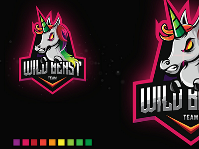 Unicorn 2 animal brand esports gamers gaming horse identity illustration logo logomark mascotlogo pink sport ui