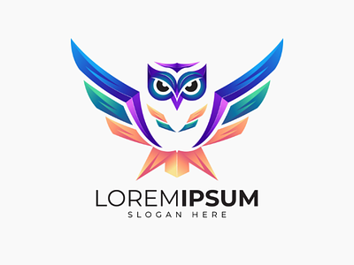 Owl bird brand business colorfull creative identity illustations logo logodesign owl