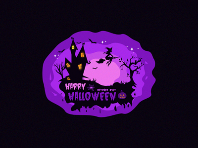 Halloween badge creative dark emblem flatdesign halloween happened identity illustations imagination logodesign monster night park sticker ui vectordesign