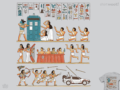 The Strange Objects ancient delorean doctorwho funny hieroglyph illustration movie scifi t shirt tardis timemachine whovian