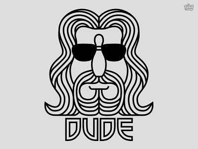The Dude bowling dude illustration lebowski line logo movie symmetry t shirt threadless vector
