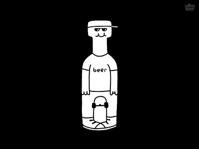 Beer Man beer illustration line man minimal negative space optical illusion simple skate skater t shirt