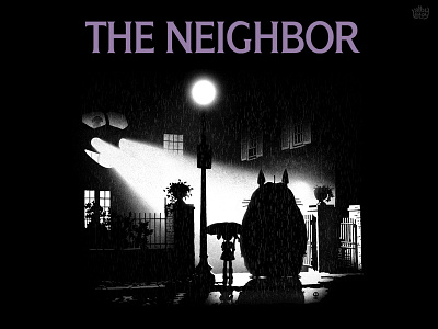The Neighbor creepy cute halloween horror illustration movie neighbor pop culture t shirt tee the exorcist totoro