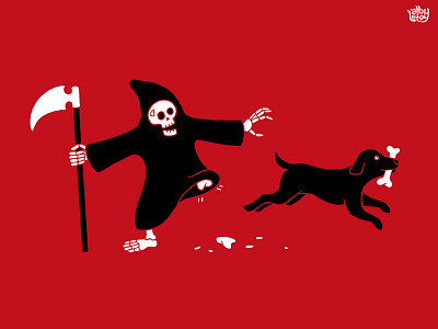 No More Dying bone death dog horror illustration minimal pets reaper simple skull t shirt tee