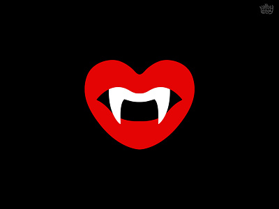 love bite design dracula fang illustration kiss lips logo love simple symmetry teeth vector