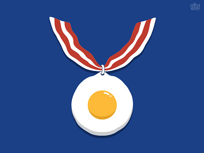 Breakfast Medal bacon breakfast delicious egg foods icon illustration medal simple t shirt tee vector
