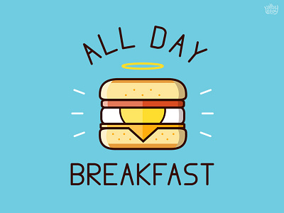 All Day Breakfast (Angel) burger egg food icon illustration mcdonalds mcmuffin muffin t shirt vector