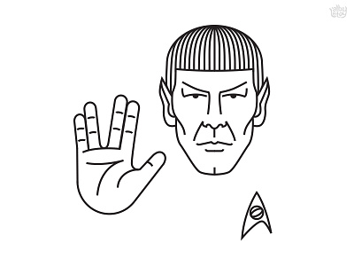 LLAP classic face hand illustration line minimalism movie mr spock simple spock star trek vector