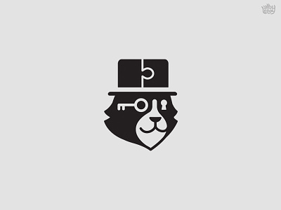 Mr Mistery animal bear cat icon illustration key logo mistery puzzle
