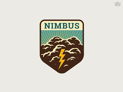 Nimbus classic cloud emblem flash illustration logo nimbus sign t shirt vintage