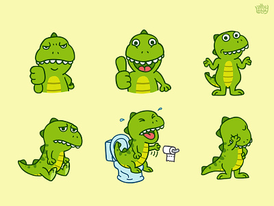 T-Rex 01 - Sticker Set app character cute dinosaurs emoji emoticons illustration nextkeyboard pack set stickers t-rex
