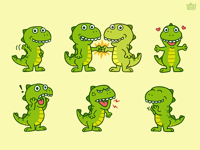 T-Rex 02 - Sticker Set app character cute dinosaurs emoji emoticons illustration nextkeyboard pack set stickers t-rex