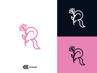 R + Rose logomark art brand brand identity branding creative logo design identity logo logodesign logomark mark minimalist logo pink rose vector