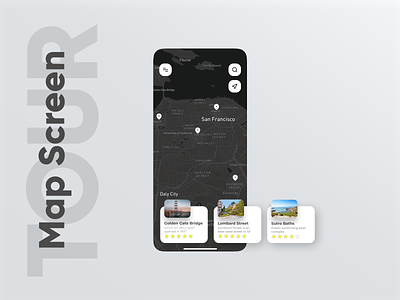 TOUR-Map screen apple design ios14 map minimal product
