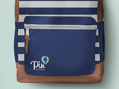 Brand Identity Pin Viagens bag balloon brand colors logo pin schoolbag travel travels trip