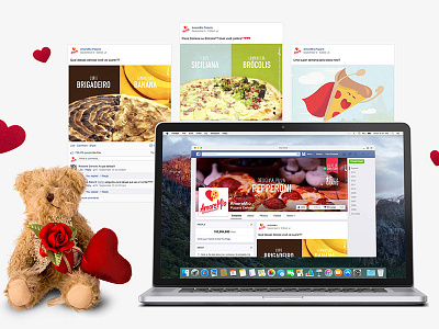 AmoreMio facebook cheese cookie cup delivery facebook heart love pizza post timeline tomato