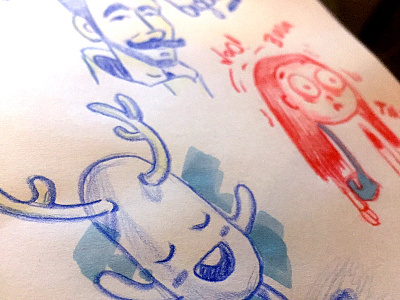 Doodles doodles draw drawing illustration monster moustache scribble