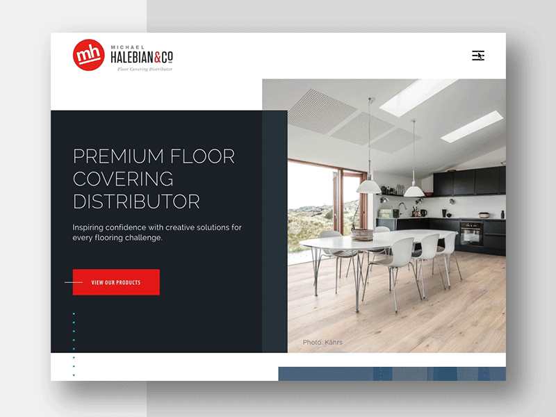 Michael Halebian & Co. Menu Animation animation floor flooring hamburger menu mobile tiles