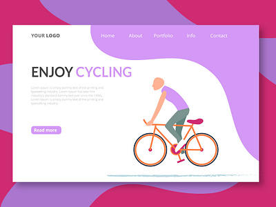 Enjoy Cycling concept creative creativity cycle cycling enjoy cycling illustration landing landing design landing page landing page design landingpage page ui uiux webdesign