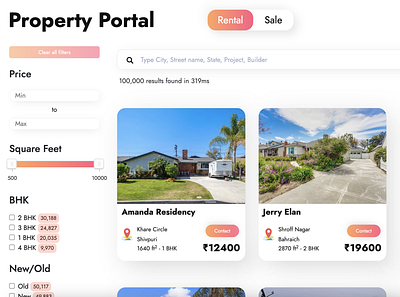 Property Portal design reactjs web design website