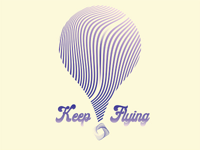 Keep Flying balloon design flying hot air ballon illustration logo vector