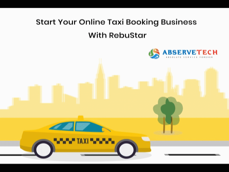 2D Online Taxi Booking Concept Animation