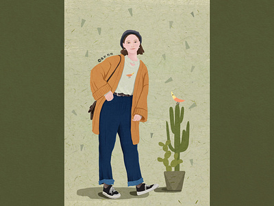 Cactus story design illustration