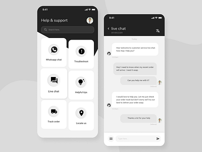 Customer support direct messaging 001 uidesign app da dailyui design interfacedesign ui uiux