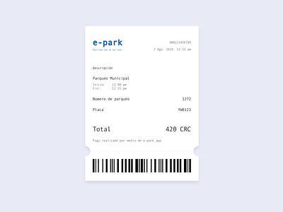 Email receipt [parking app]